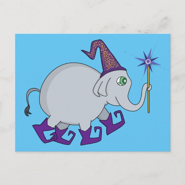 Wizard Elephant Postcard (Front)