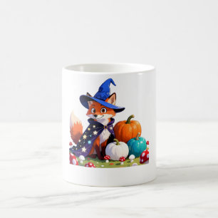 Wizard Fox and Magical Pumpkins Cute Halloween Coffee Mug