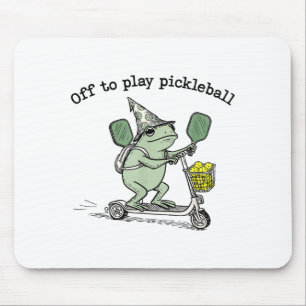 Wizard Frog Hold Racket Scooter Ride Off To Play P Mouse Pad