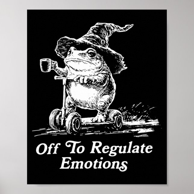 Wizard Frog Riding Scooter Off to Regulate Poster (Front)