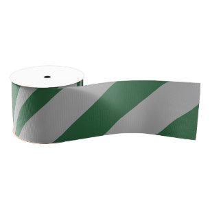 Wizard Green and Gray Grosgrain Ribbon