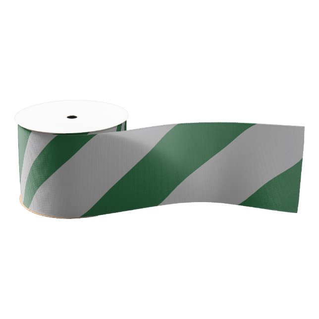 Wizard Green and Grey Grosgrain Ribbon (Spool)