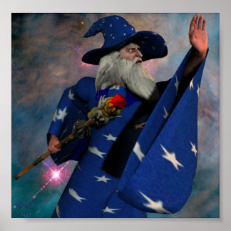 Wizard in Blue Poster