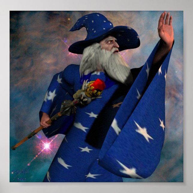 Wizard in Blue Poster (Front)