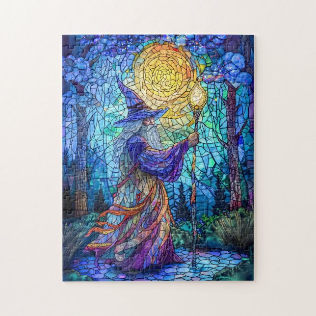Wizard in Forest with Magic Jigsaw Puzzle (Vertical)
