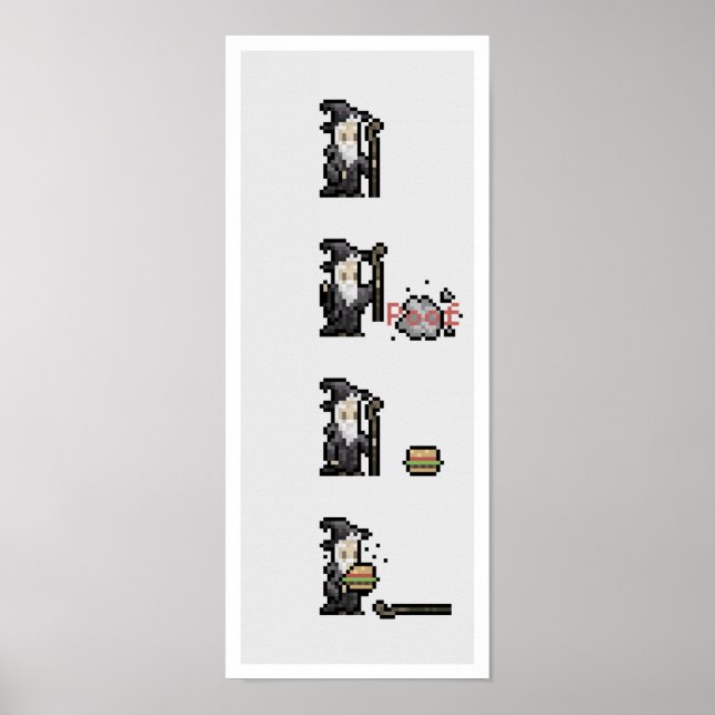 Wizard Is Hungry Column Pixel Art Poster (Front)
