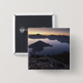 Wizard Island at dawn, Crater Lake National Park 15 Cm Square Badge ...