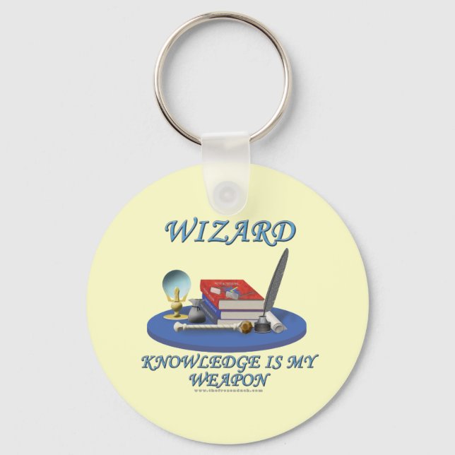Wizard: Knowledge is My Weapon Key Ring (Front)