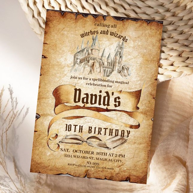 Wizard Magical Fabulous Kids Birthday Party  Invitation (Creator Uploaded)