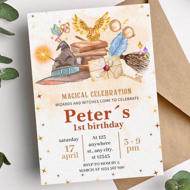 Wizard Magical Kids Birthday Party Invitation (Creator Uploaded)