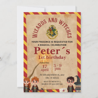 Wizard Magical Kids Birthday Party Invite