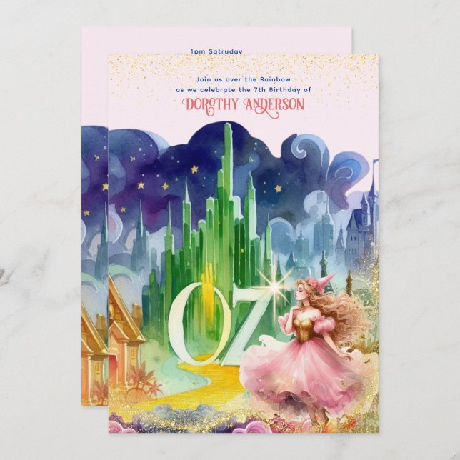Wizard of Oz Birthday Good Witch Birthday Invitation (Front/Back)