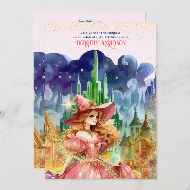 Wizard of Oz Birthday Good Witch Birthday Invitation (Front/Back)