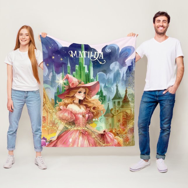 Wizard of Oz Birthday Good Witch Custom Decor Fleece Blanket (In Situ)
