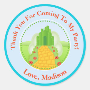 Wizard Of Oz Birthday Party Favour Stickers
