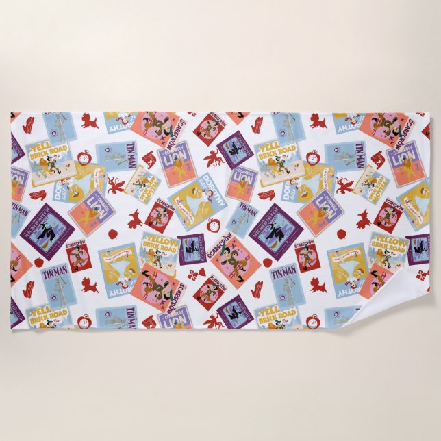 Wizard of Oz™ Character Print Toss Pattern Beach Towel (Front)
