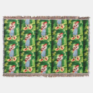 WIZARD OF OZ  DOROTHY AND HER SHOES THROW BLANKET