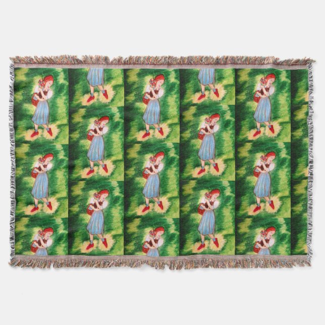 WIZARD OF OZ  DOROTHY AND HER SHOES THROW BLANKET (Front)