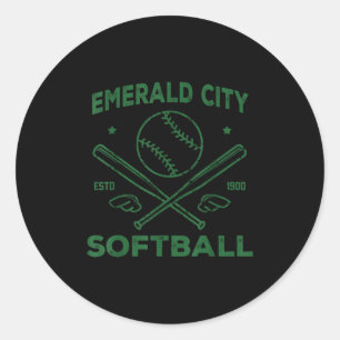 Wizard Of Oz Emerald City Softball Costume Hallowe Classic Round Sticker