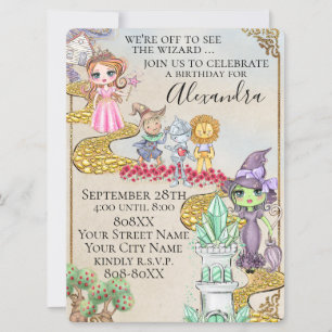 Wizard of Oz Illustrated Fairy Tale Theme  Invitation