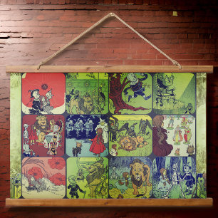 Wizard of Oz Illustrations Storybook Collage   Hanging Tapestry