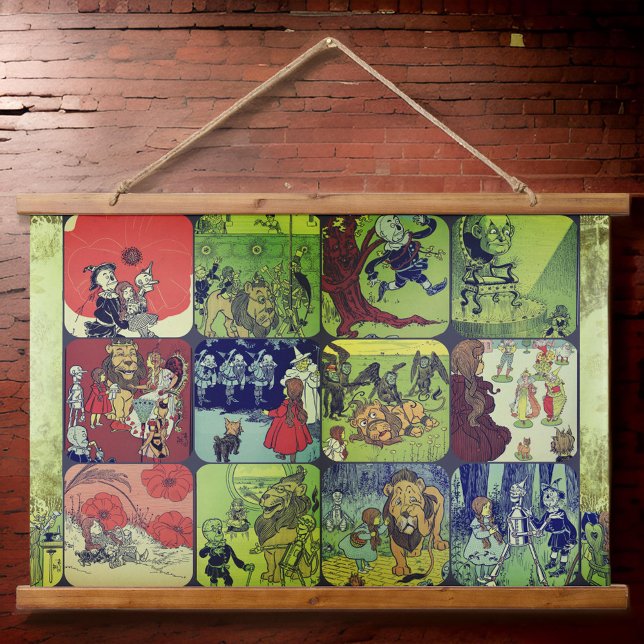 Wizard of Oz Illustrations Storybook Collage | Hanging Tapestry (Creator Uploaded)