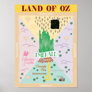 Wizard of Oz Map Poster
