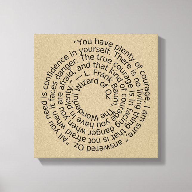 Wizard of Oz spiral courage quote wall art (Front)