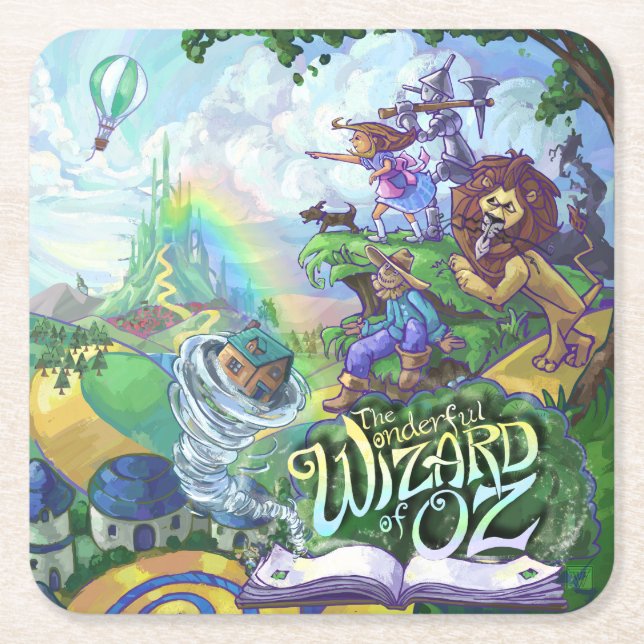 Wizard of Oz Square Paper Coaster (Front)