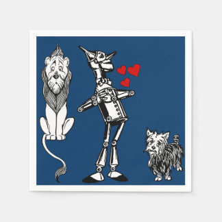 Wizard of Oz, Tin Man, Toto, Cowardly lion party Napkin