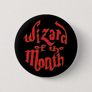 wizard of the month 6 cm round badge