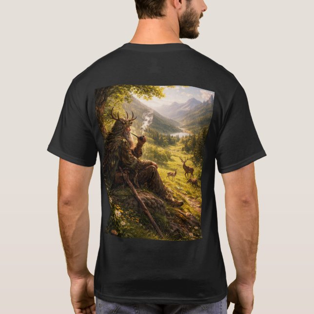 wizard on a hill T-Shirt (Back)