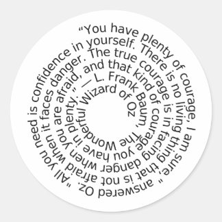 Wizard Oz courage quote stickers