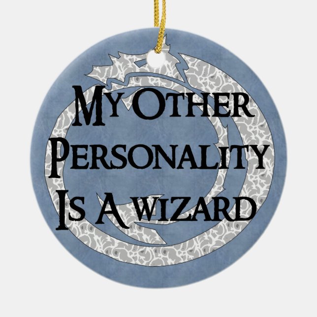 Wizard Personality Ceramic Tree Decoration (Front)