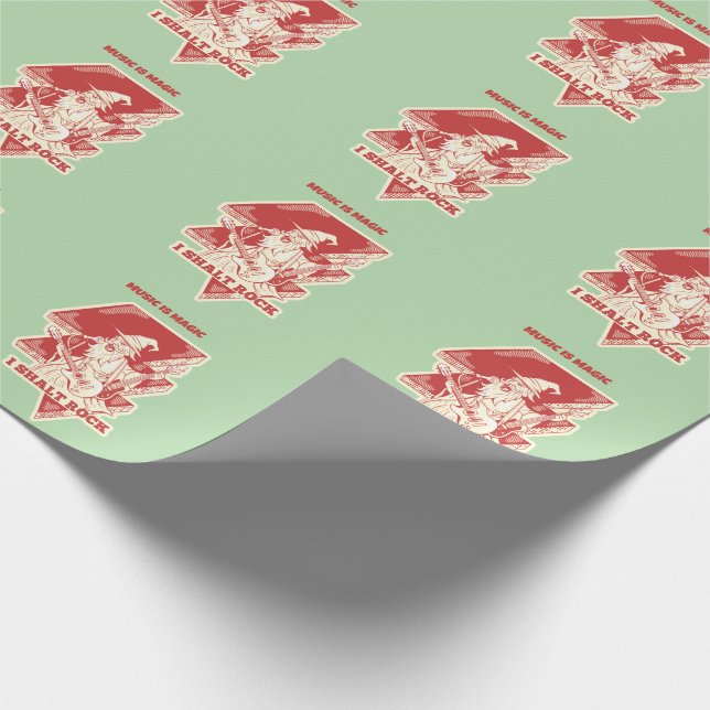 Wizard playing guitar wrapping paper (Corner)