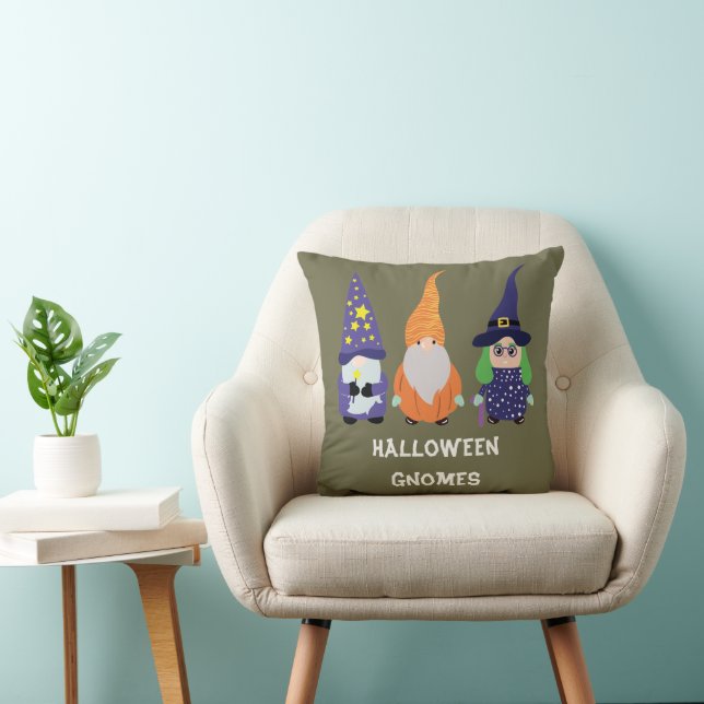 Wizard Pumpkin Witch Halloween Gnomes Cushion (Chair)