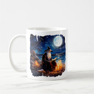 Wizard reading a Book - Wicca Halloween 1 Coffee Mug