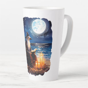 Wizard reading a Book - Wicca Halloween 1 Latte Mug