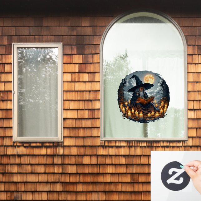 Wizard reading a Book - Wicca Halloween 2 (Home Window)