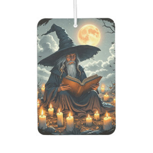 Wizard reading a Book - Wicca Halloween 2 Car Air Freshener