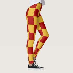 Wizard Red and Gold Chequered Leggings