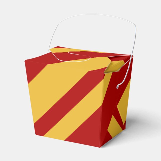 Wizard Red and Gold Take Out Favour Box (Front Side)