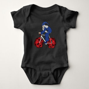 Wizard Riding Bike With 20 Sided Dice Wheels Baby Bodysuit