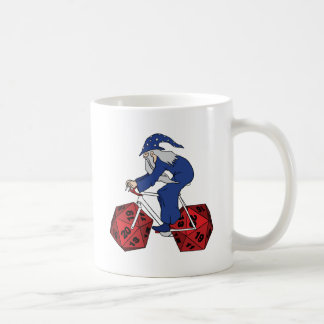Wizard Riding Bike With 20 Sided Dice Wheels Coffee Mug