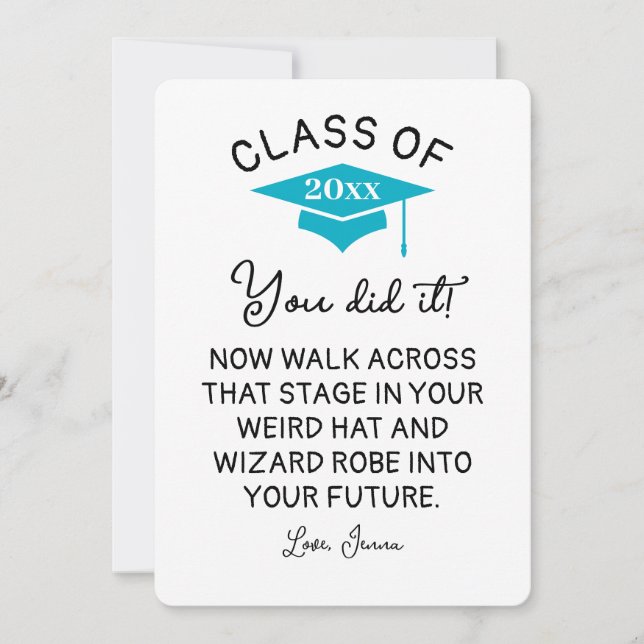 Wizard Robe and Hat Graduation 2026 Funny Custom Holiday Card (Front)
