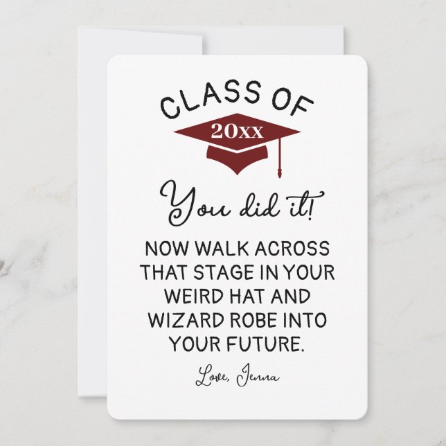 Wizard Robe and Hat Graduation 2026 Funny Custom Holiday Card (Front)