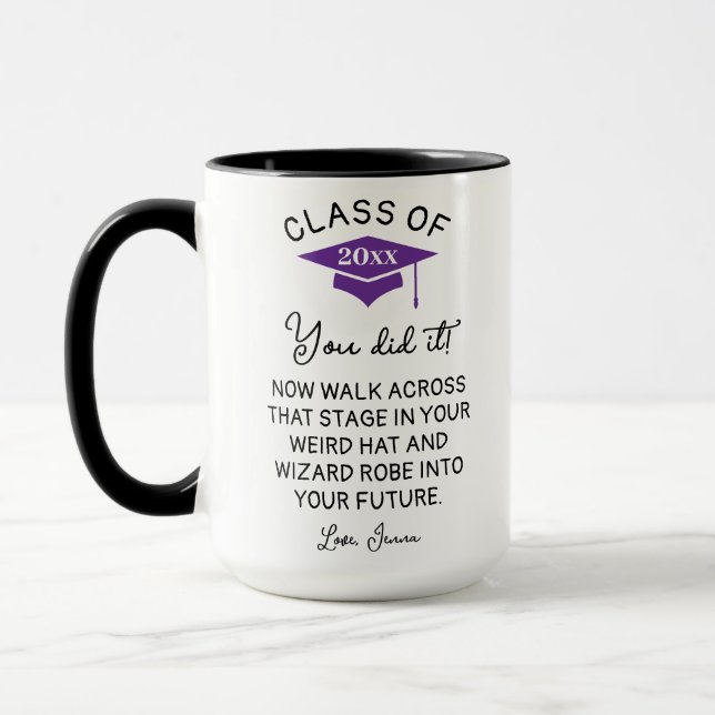 Wizard Robe and Hat Graduation 2026 Funny Custom Mug (Left)