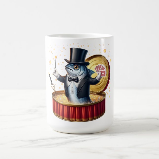  Wizard Sardine Escape Magic Comedy Ocean Fun Coffee Mug (Center)