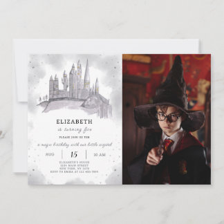 Wizard School Birthday Invitation With Photo