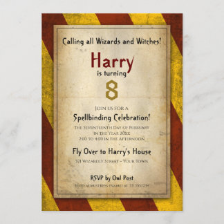 Wizard School Themed Birthday Party Invitation
